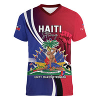 Haiti Strong Women V-Neck T-Shirt Kenbe Fem Ayiti