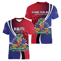 Haiti Strong Women V-Neck T-Shirt Kenbe Fem Ayiti