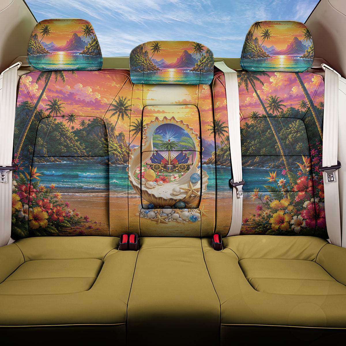 Haiti Back Car Seat Cover The Pearl Of The Antilles