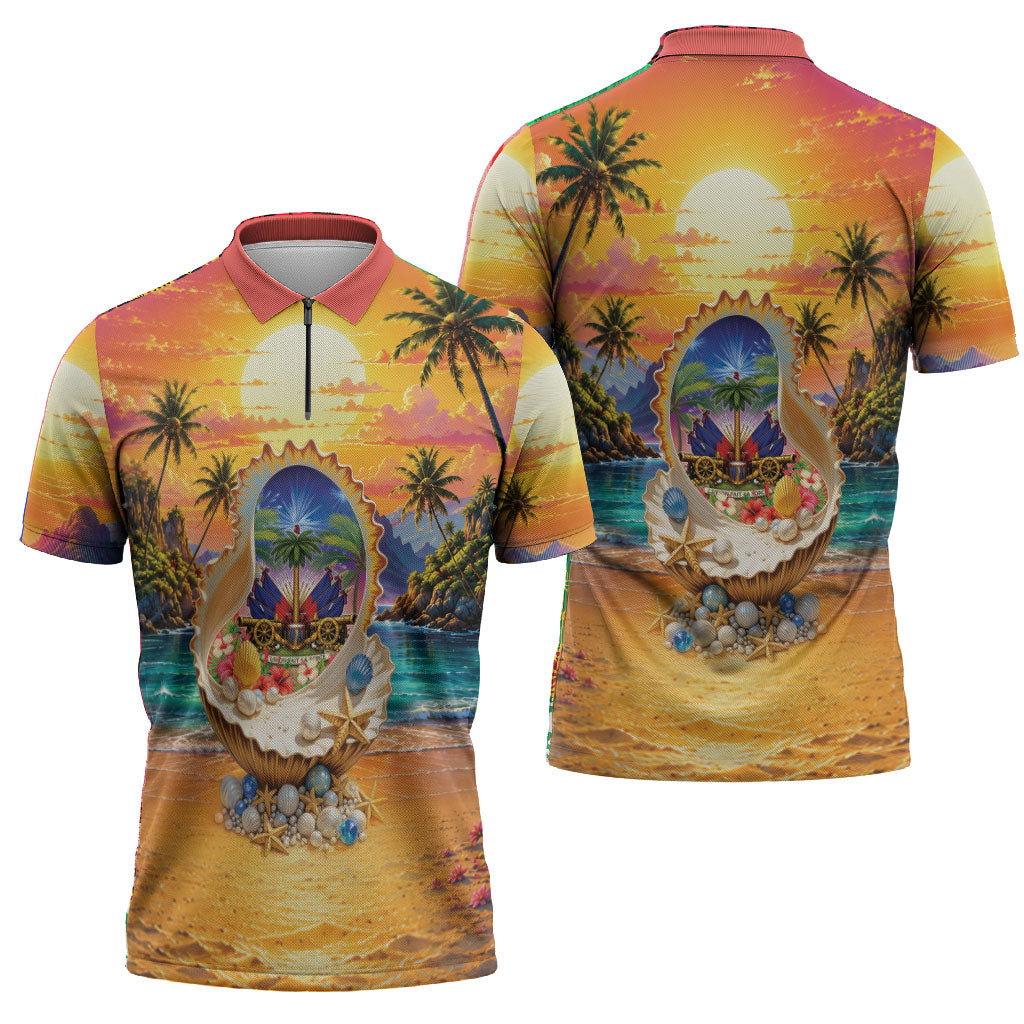Haiti Zipper Polo Shirt The Pearl Of The Antilles