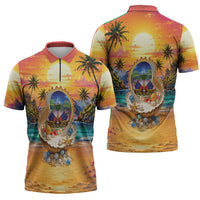 Haiti Zipper Polo Shirt The Pearl Of The Antilles