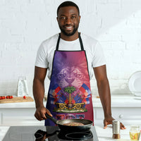 Haitian Zoe Apron Roaring Lion With Coat Of Arms