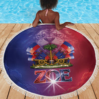 Haitian Zoe Beach Blanket Roaring Lion With Coat Of Arms