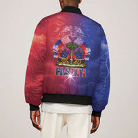 Haitian Zoe Bomber Jacket Roaring Lion With Coat Of Arms