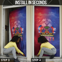 Haitian Zoe Door Cover Roaring Lion With Coat Of Arms