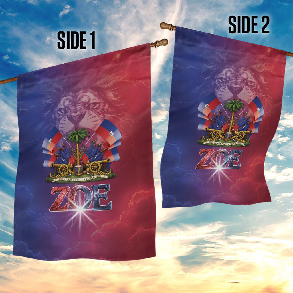 Haitian Zoe Garden Flag Roaring Lion With Coat Of Arms
