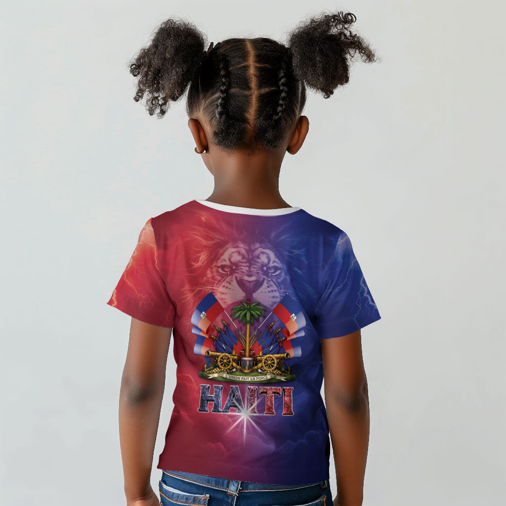 Haitian Zoe Kid T shirt Roaring Lion With Coat Of Arms