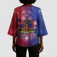 Haitian Zoe Kimono Sleeve Blouse Roaring Lion With Coat Of Arms