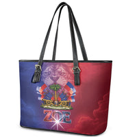 Haitian Zoe Leather Tote Bag Roaring Lion With Coat Of Arms