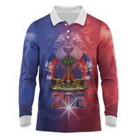 Haitian Zoe Long Sleeve Polo Shirt Roaring Lion With Coat Of Arms