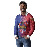 Haitian Zoe Long Sleeve Polo Shirt Roaring Lion With Coat Of Arms