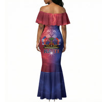 Haitian Zoe Mermaid Dress Roaring Lion With Coat Of Arms