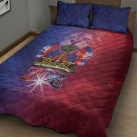 Haitian Zoe Quilt Bed Set Roaring Lion With Coat Of Arms