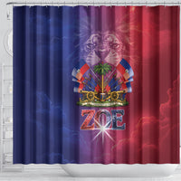 Haitian Zoe Shower Curtain Roaring Lion With Coat Of Arms