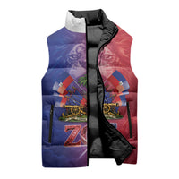 Haitian Zoe Sleeveless Puffer Jacket Roaring Lion With Coat Of Arms