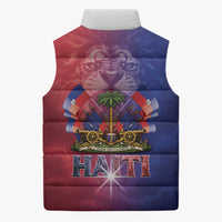 Haitian Zoe Sleeveless Puffer Jacket Roaring Lion With Coat Of Arms
