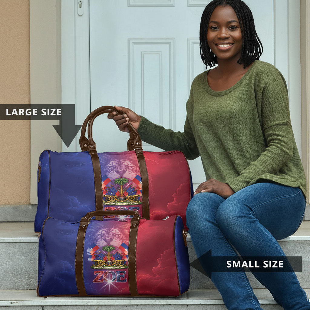 Haitian Zoe Travel Bag Roaring Lion With Coat Of Arms