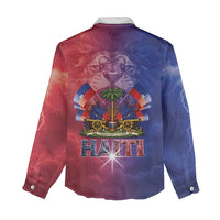 Haitian Zoe Women Casual Shirt Roaring Lion With Coat Of Arms