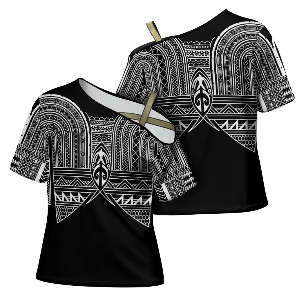 Philippines Igorot Tribal Inspired Cross Shoulder Shirt Black Version