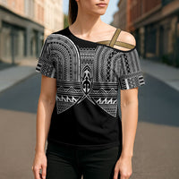 Philippines Igorot Tribal Inspired Cross Shoulder Shirt Black Version