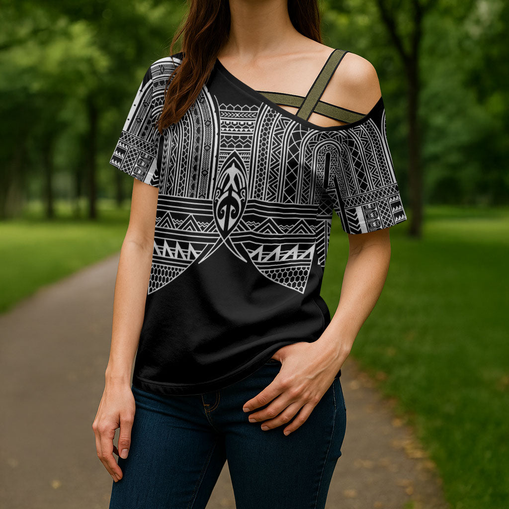 Philippines Igorot Tribal Inspired Cross Shoulder Shirt Black Version