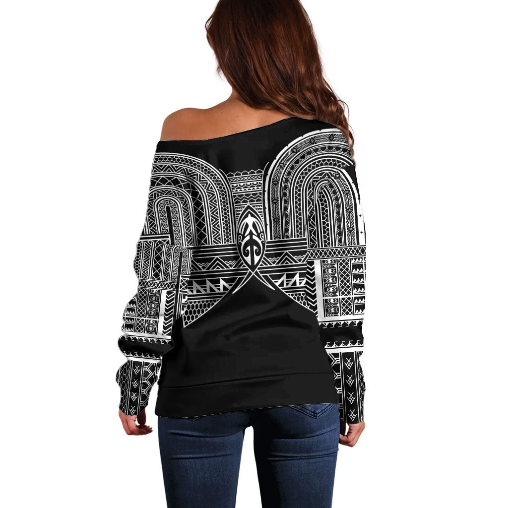 Philippines Igorot Tribal Inspired Off Shoulder Sweater Black Version