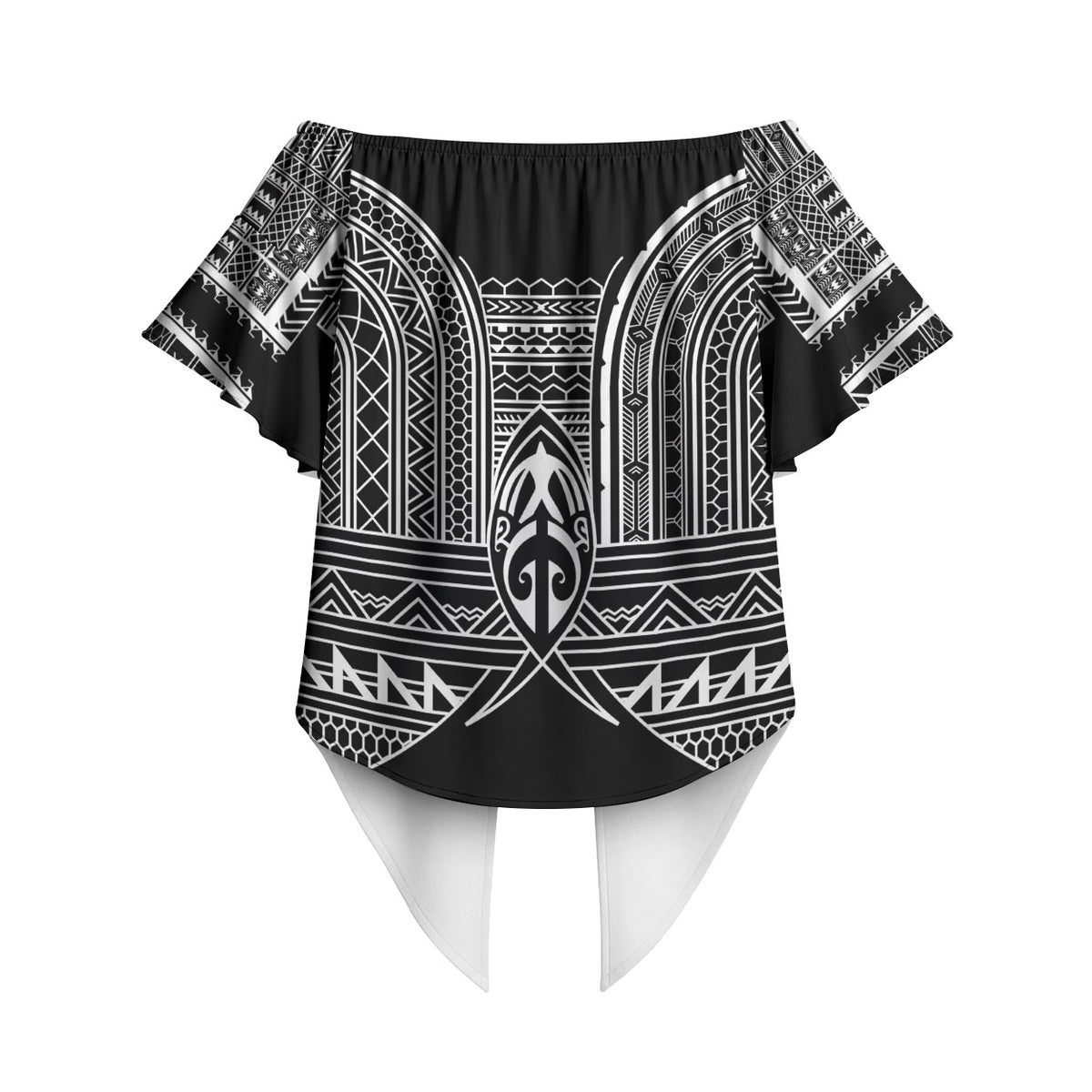 Philippines Igorot Tribal Inspired Off Shoulder Wrap Waist Top Black Version
