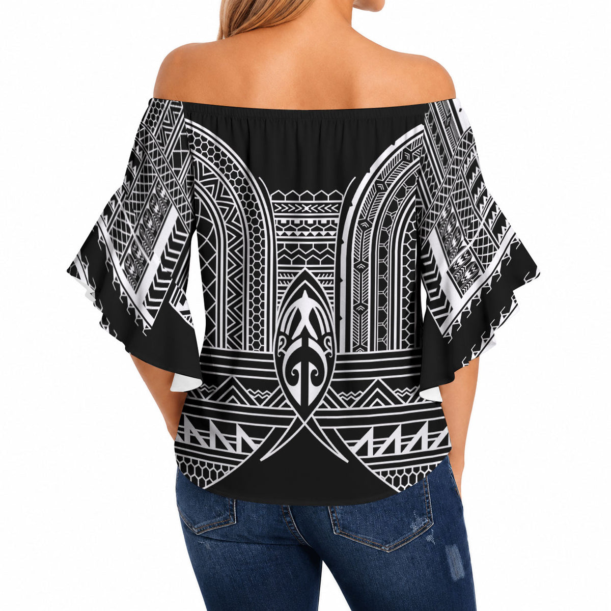 Philippines Igorot Tribal Inspired Off Shoulder Wrap Waist Top Black Version