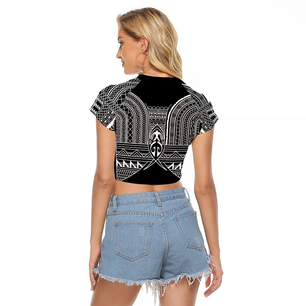 Philippines Igorot Tribal Inspired Raglan Cropped T Shirt Black Version