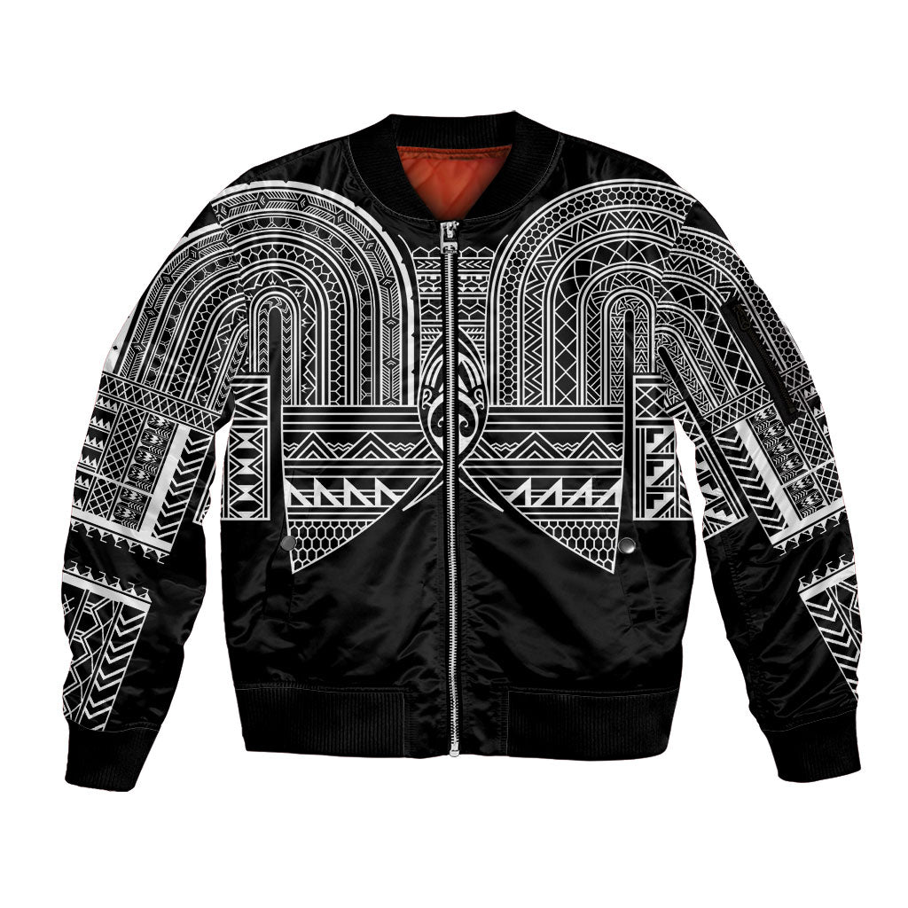 Philippines Igorot Tribal Inspired Sleeve Zip Bomber Jacket Black Version