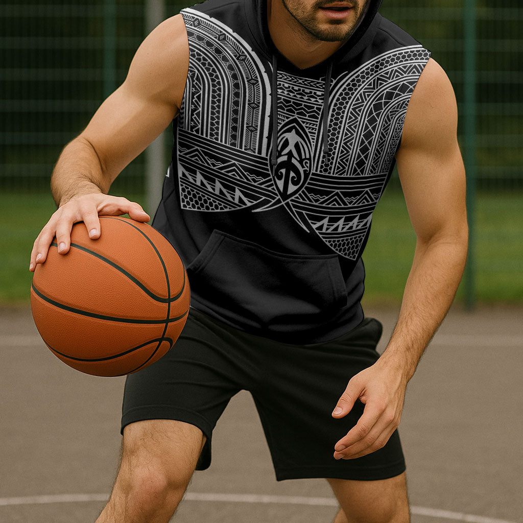 Philippines Igorot Tribal Inspired Sleeveless Hoodie Black Version