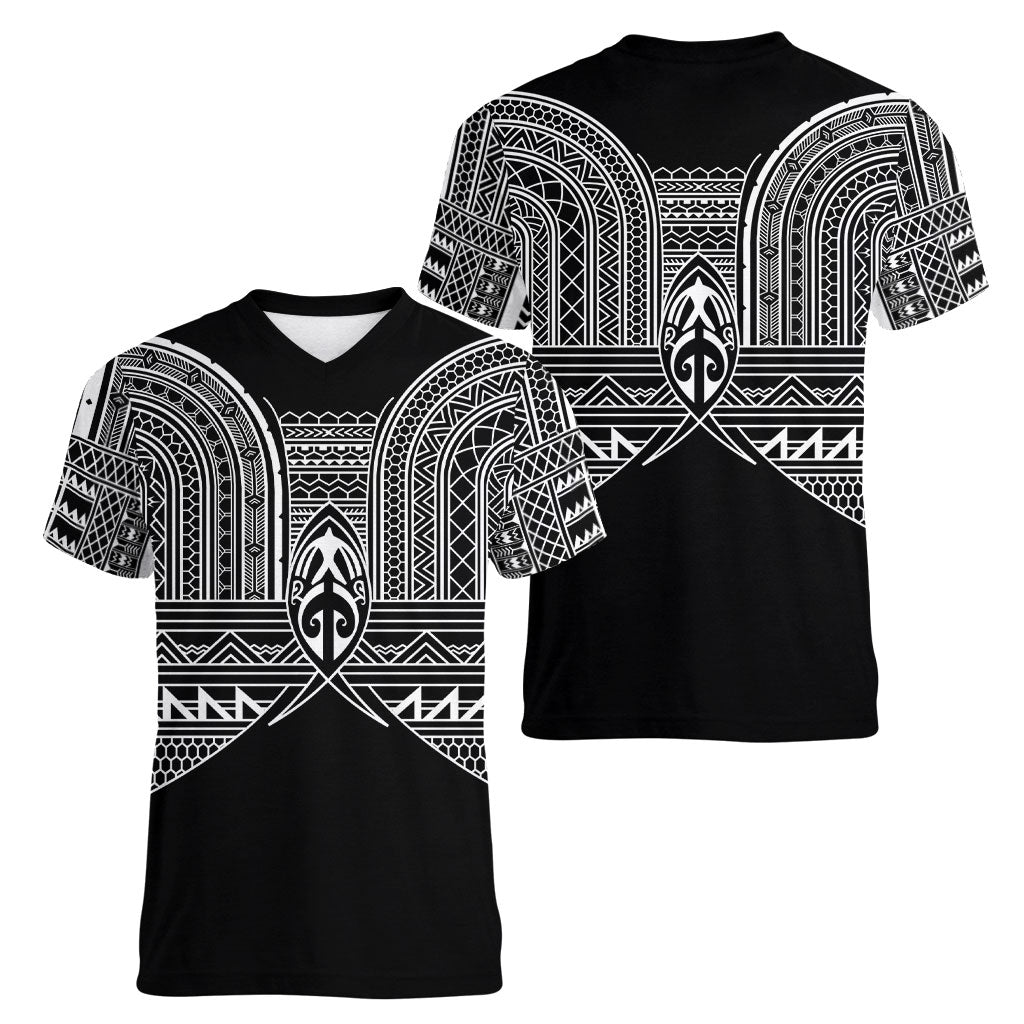 Philippines Igorot Tribal Inspired Women V-Neck T-Shirt Black Version