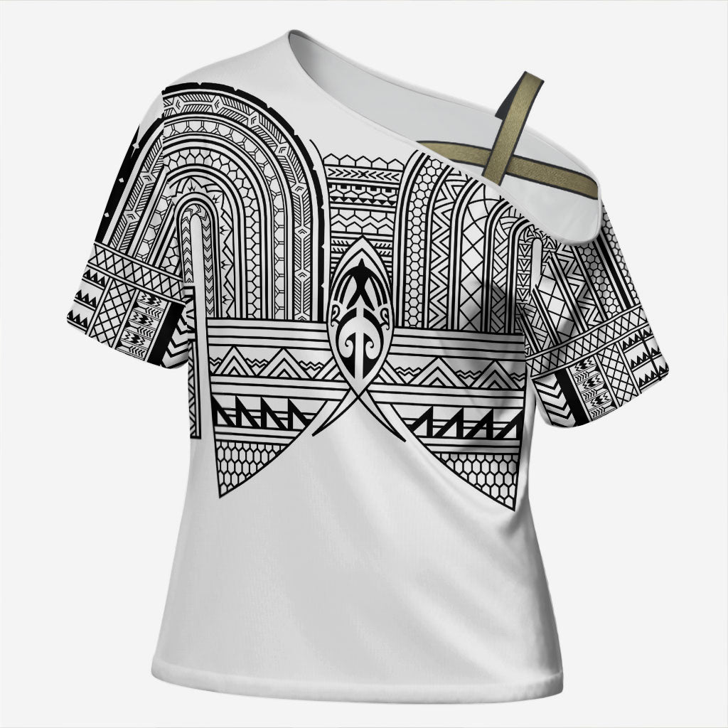 Philippines Igorot Tribal Inspired Cross Shoulder Shirt White Version