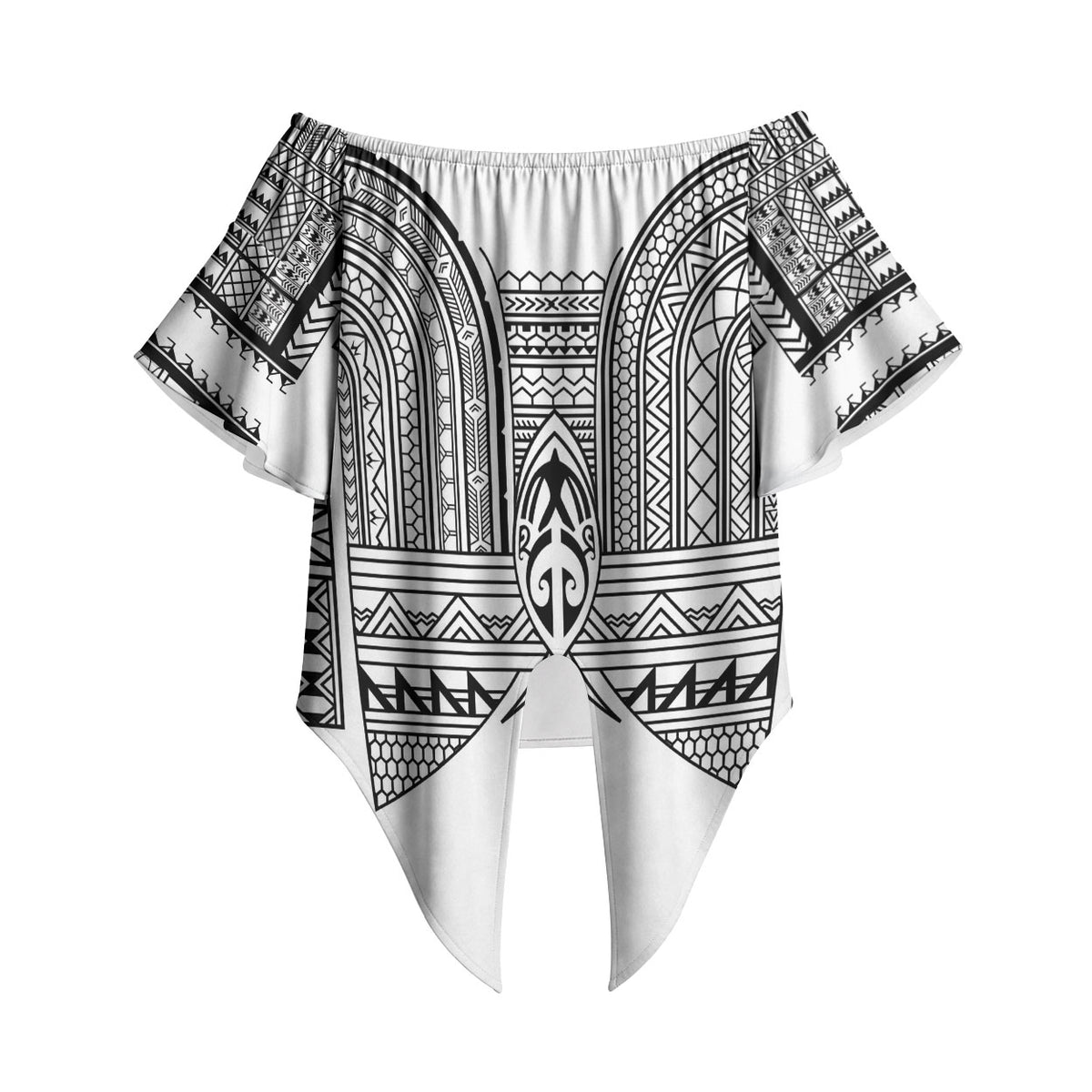 Philippines Igorot Tribal Inspired Off Shoulder Wrap Waist Top White Version