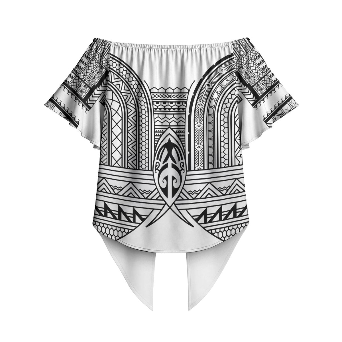 Philippines Igorot Tribal Inspired Off Shoulder Wrap Waist Top White Version