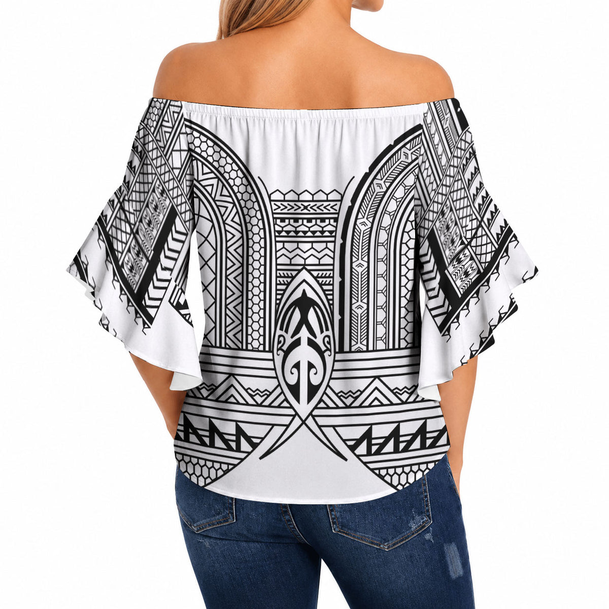 Philippines Igorot Tribal Inspired Off Shoulder Wrap Waist Top White Version
