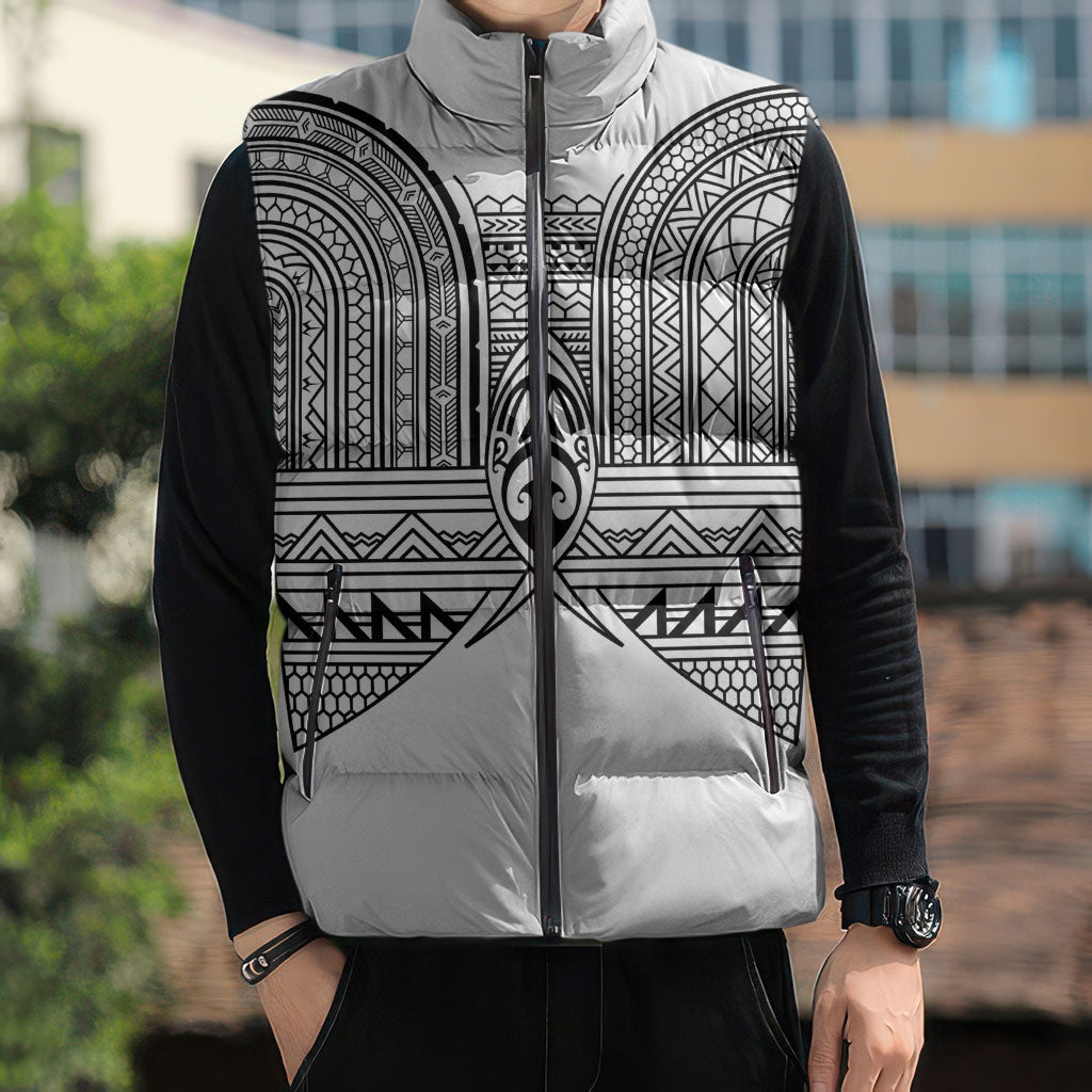 Philippines Igorot Tribal Inspired Sleeveless Puffer Jacket White Version