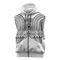 Philippines Igorot Tribal Inspired Sleeveless Zip Hoodie White Version