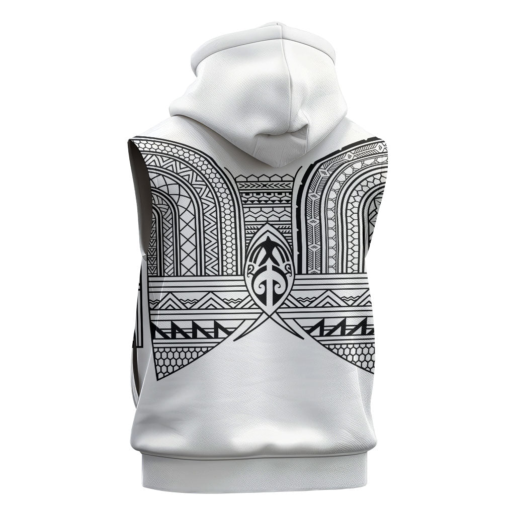 Philippines Igorot Tribal Inspired Sleeveless Zip Hoodie White Version