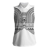 Philippines Igorot Tribal Inspired Women Sleeveless Polo Shirt White Version
