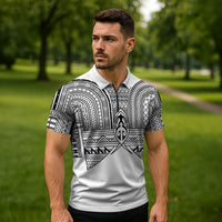 Philippines Igorot Tribal Inspired Zipper Polo Shirt White Version