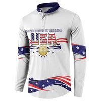 Custom USA 2024 Button Sweatshirt Summer Sport Go United States LT05 - Wonder Print Shop