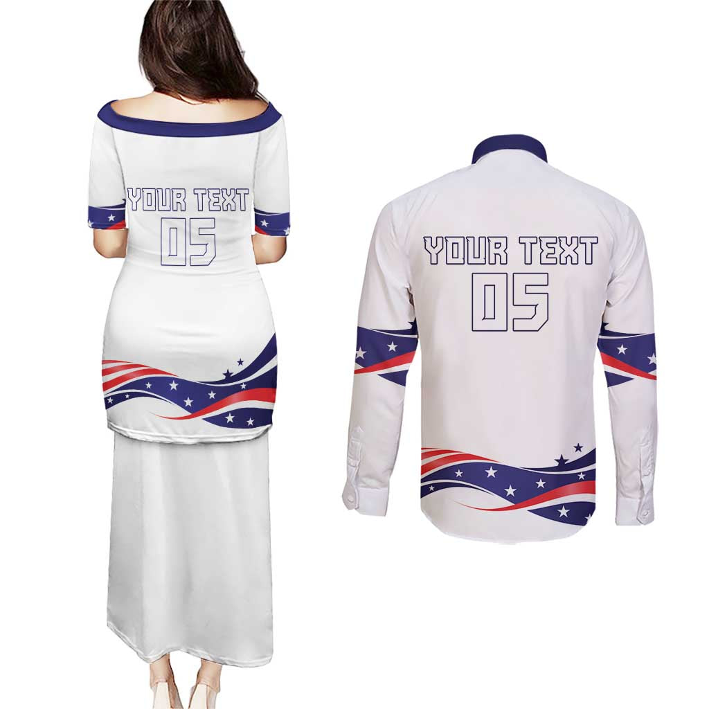 Custom USA 2024 Couples Matching Puletasi and Long Sleeve Button Shirt Summer Sport Go United States LT05 - Wonder Print Shop