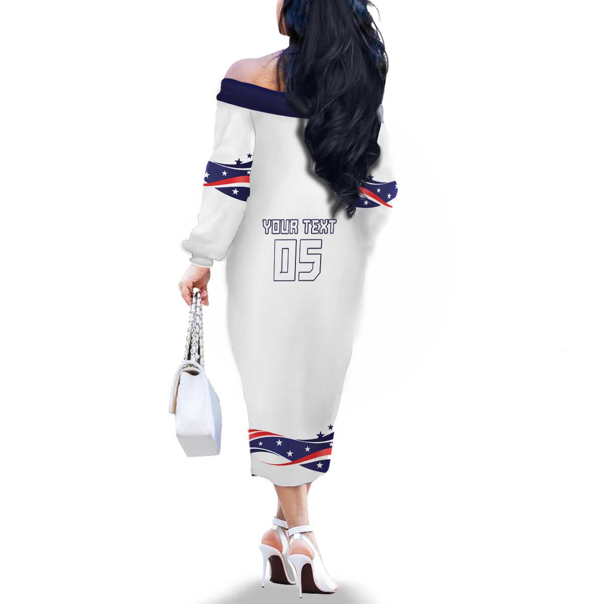 Custom USA 2024 Family Matching Off The Shoulder Long Sleeve Dress and Hawaiian Shirt Summer Sport Go United States LT05 - Wonder Print Shop