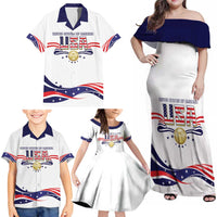 Custom USA 2024 Family Matching Off Shoulder Maxi Dress and Hawaiian Shirt Summer Sport Go United States LT05 - Wonder Print Shop