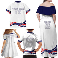 Custom USA 2024 Family Matching Off Shoulder Maxi Dress and Hawaiian Shirt Summer Sport Go United States LT05 - Wonder Print Shop