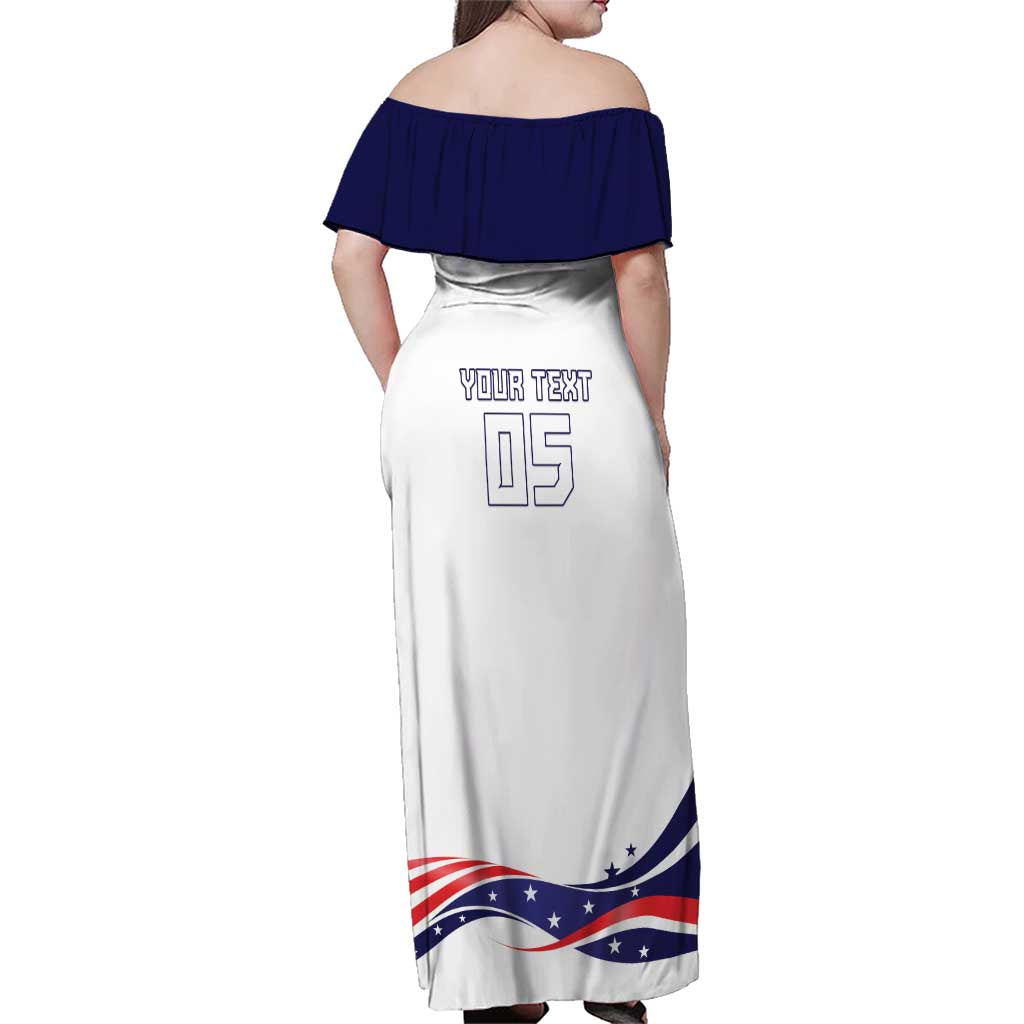 Custom USA 2024 Family Matching Off Shoulder Maxi Dress and Hawaiian Shirt Summer Sport Go United States LT05 - Wonder Print Shop