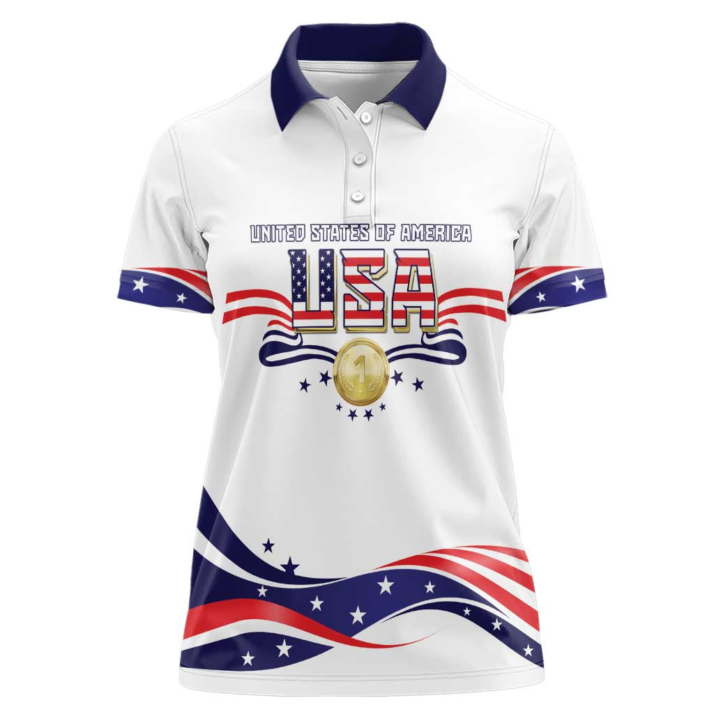 Custom USA 2024 Women Polo Shirt Summer Sport Go United States LT05 - Wonder Print Shop