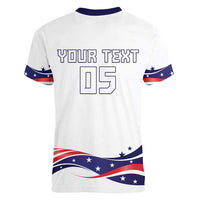 Custom USA 2024 Women V-Neck T-Shirt Summer Sport Go United States LT05 - Wonder Print Shop