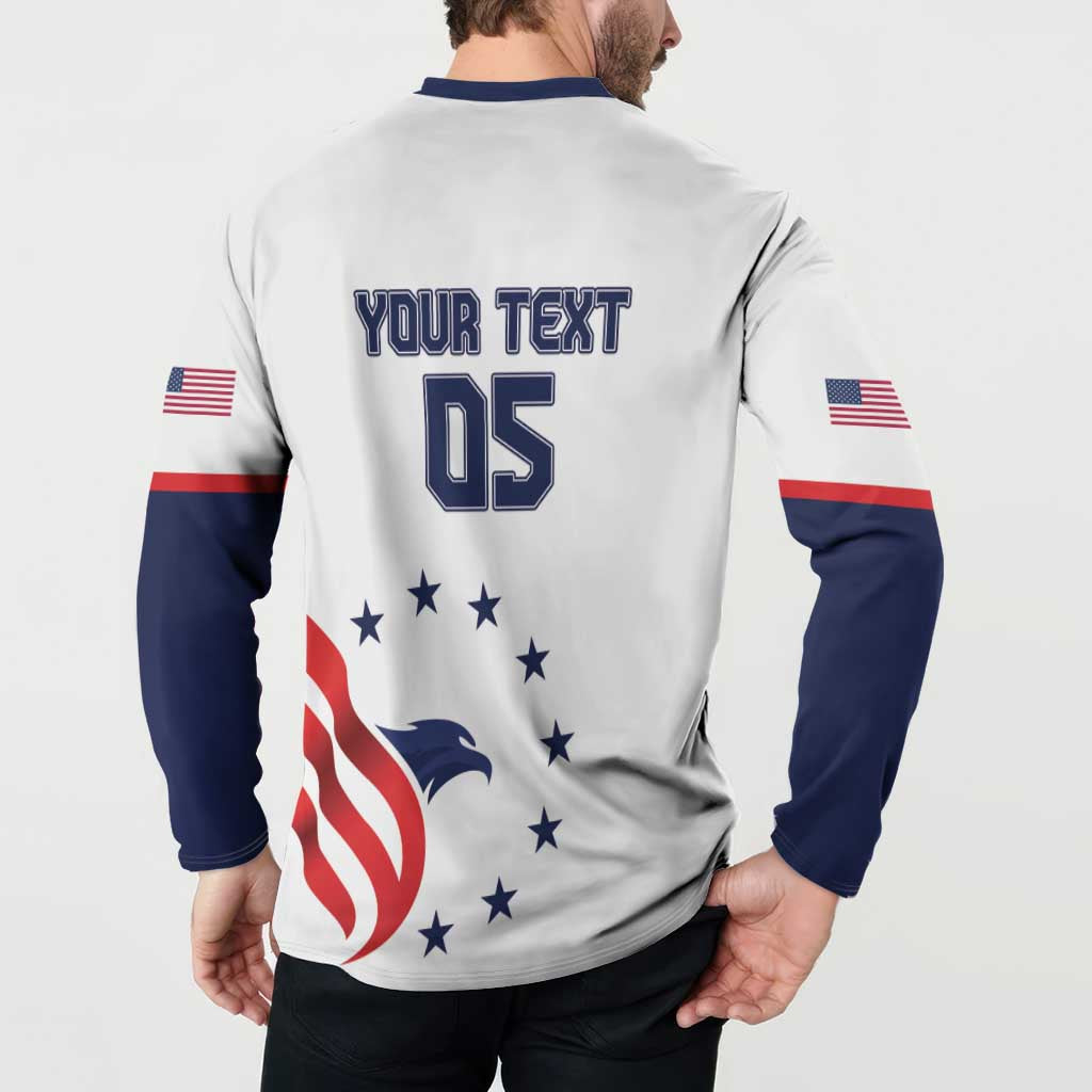 Custom USA 2024 Paris Button Sweatshirt United States Sport LT05 - Wonder Print Shop